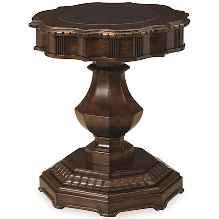 Chairside Table with Marble Inlay